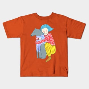 Girl and her dog Kids T-Shirt